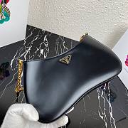 Prada Leather Chain Hobo Bag Black | 1BC148 - 5