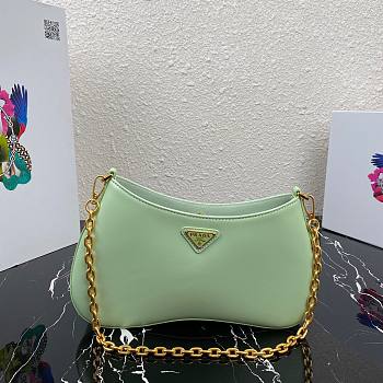 Prada Leather Chain Hobo Bag Green | 1BC148