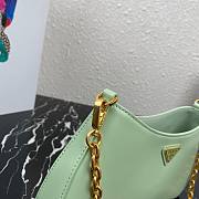 Prada Leather Chain Hobo Bag Green | 1BC148 - 2