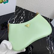 Prada Leather Chain Hobo Bag Green | 1BC148 - 3