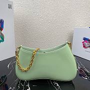 Prada Leather Chain Hobo Bag Green | 1BC148 - 5