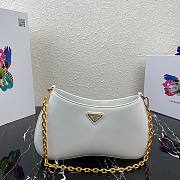 Prada Leather Chain Hobo Bag White | 1BC148 - 1