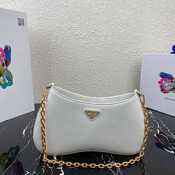 Prada Leather Chain Hobo Bag White | 1BC148