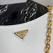 Prada Leather Chain Hobo Bag White | 1BC148 - 3