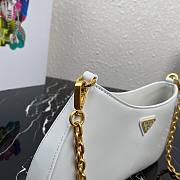 Prada Leather Chain Hobo Bag White | 1BC148 - 4