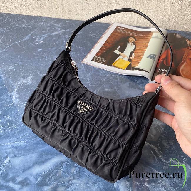 Prada Nylon And Saffiano Leather Mini Bag Black | 1NE204  - 1