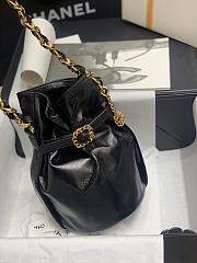 Chanel mini hobo black shiny leather  - 5