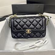 Chanel mini flap bag smooth leather black | AS2058 - 1