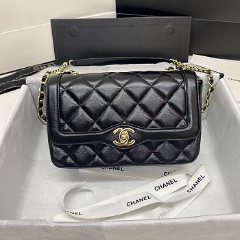 Chanel mini flap bag smooth leather black | AS2058