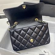 Chanel mini flap bag smooth leather black | AS2058 - 4