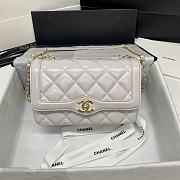 Chanel mini flap bag smooth leather light purple | AS2058 - 1