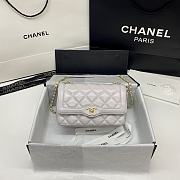 Chanel mini flap bag smooth leather light purple | AS2058 - 2