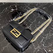 Fendi Baguette chain black leather bag 19cm | 8BR783 - 4