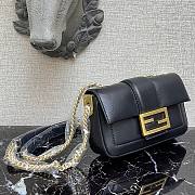 Fendi Baguette chain black leather bag 19cm | 8BR783 - 5