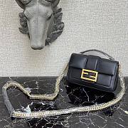 Fendi Baguette chain black leather bag 19cm | 8BR783 - 6