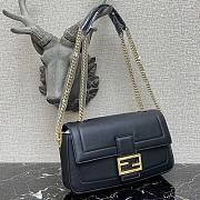 Fendi Baguette chain black leather bag 27cm | 8BR783 - 5