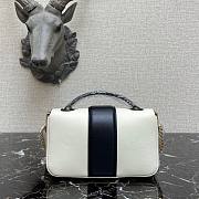 Fendi Baguette chain black & white leather bag 19cm | 8BR783 - 3
