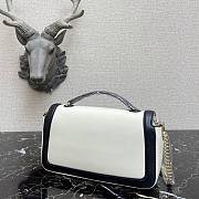 Fendi Baguette chain black & white leather bag 27cm | 8BR783 - 6