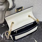 Fendi Baguette chain black & white leather bag 27cm | 8BR783 - 3