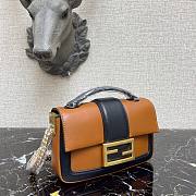 Fendi Baguette chain brown leather bag 19cm | 8BR783 - 2