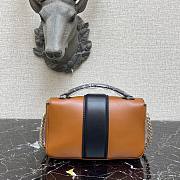 Fendi Baguette chain brown leather bag 19cm | 8BR783 - 3