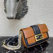 Fendi Baguette chain brown leather bag 19cm | 8BR783 - 6