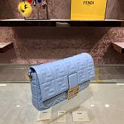 Fendi Baguete Blue leather bag 32cm | 8BR600 - 5