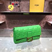 Fendi Baguete green leather bag 32cm | 8BR600 - 4