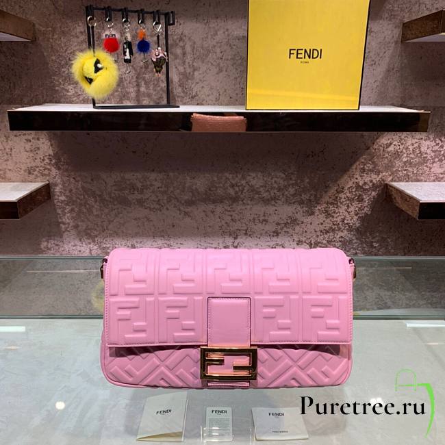 Fendi Baguete pink leather bag 32cm | 8BR600 - 1