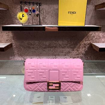 Fendi Baguete pink leather bag 32cm | 8BR600