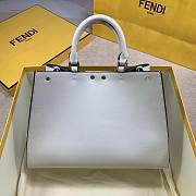 Fendi Peekaboo White leather tote bag 35cm | 6011 - 2