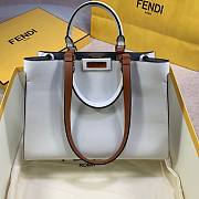 Fendi Peekaboo White leather tote bag 35cm | 6011 - 4