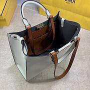 Fendi Peekaboo White leather tote bag 35cm | 6011 - 5