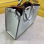 Fendi Peekaboo White leather tote bag 35cm | 6011 - 6