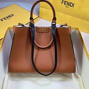 Fendi Peekaboo Brown leather tote bag 35cm | 6011 - 1