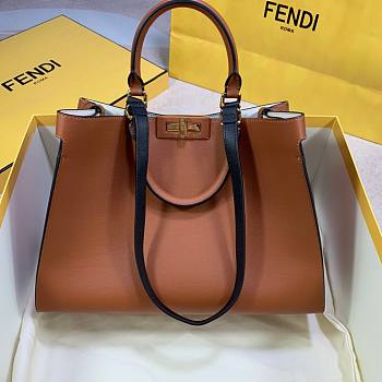 Fendi Peekaboo Brown leather tote bag 35cm | 6011