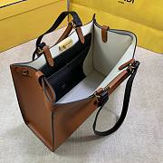 Fendi Peekaboo Brown leather tote bag 35cm | 6011 - 5