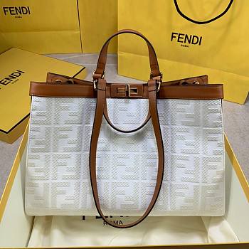 Fendi Peekaboo X-tote White canvas bag 35cm | 8BH374