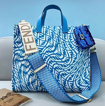 Fendi Peekaboo X-tote Blue canvas bag 41cm | 8BH374