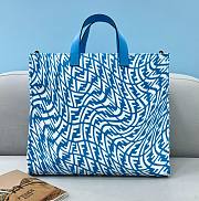 Fendi Peekaboo X-tote Blue canvas bag 41cm | 8BH374 - 6