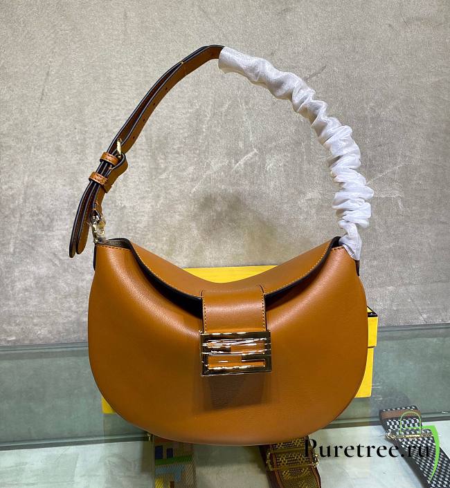 Fendi Croissant Brown leather bag | 8BR790 - 1