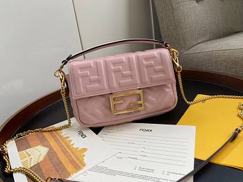 Fendi Baguete pink leather bag 19cm | 8BR600