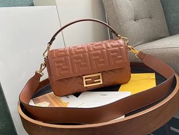 Fendi Baguete brown leather bag 26cm | 8BR600