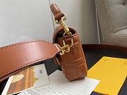 Fendi Baguete brown leather bag 26cm | 8BR600 - 3