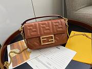 Fendi Baguete brown leather bag 19cm | 8BR600 - 1