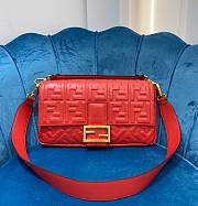 Fendi Baguete red leather bag 26cm | 8BR600 - 1