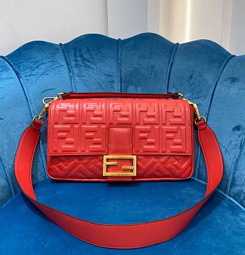 Fendi Baguete red leather bag 26cm | 8BR600