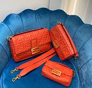 Fendi Baguete red leather bag 26cm | 8BR600 - 3