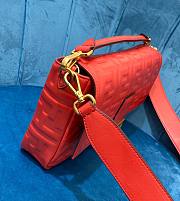 Fendi Baguete red leather bag 26cm | 8BR600 - 6