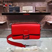 Fendi Baguette red full grain leather bag 32cm - 1